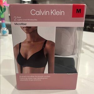 Calvin Klein Women's 2-Pack Lightly Lined Wireless Bra - ostrich and shore